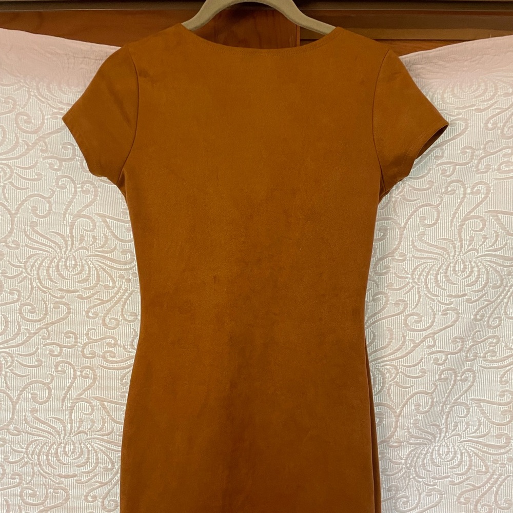 Suede Bodycon Style Dress - Picture 3 of 4